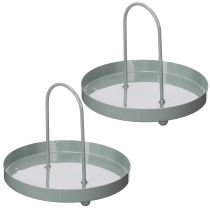 Artículo Bandeja decorativa para usar en la cocina y para decorar la mesa del comedor, con asa alta, 18 cm.