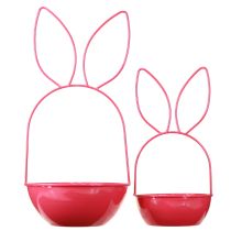 Artículo Maceta de Pascua, decoración, conejo, cesta de metal para uso interior/exterior, 33cm