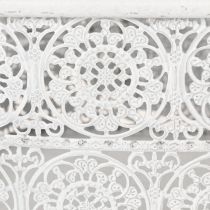 Artículo Cuencos metálicos con diseño de encaje, recipiente decorativo, cuadrados, estilo shabby chic, blancos, 27/23/19 cm, 13,5 cm de alto, juego de 3