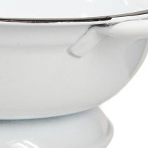 Artículo Bol decorativo de metal, blanco y negro, Ø16,5 cm, H6,5 cm, 4 piezas