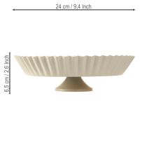 Artículo Tartera decorativa de metal retro con pie Gris Ø24cm 2uds