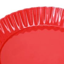Artículo Plato metálico rojo Tartera decorativa con pie Ø14cm 2uds