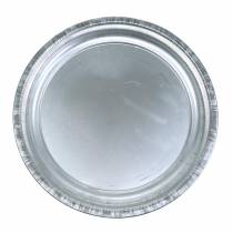 Artículo Plato decorativo metal plateado brillante Ø34cm H3cm
