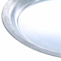 Artículo Placa de metal básica plata brillante Ø45,5cm H4cm
