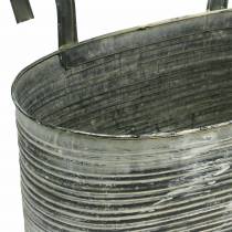 Artículo Macetero de zinc macetero ovalado para colgar crema antigua 30×16,5cm Alt.14,5cm