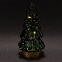 Artículo Árbol de Navidad de cristal con luces LED, decoración de mesa, Navidad, 13 cm, 2 piezas