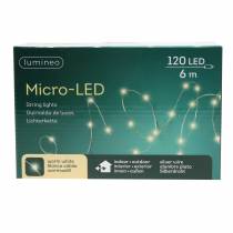 Artículo Micro cadena de luz LED exterior / interior 120 blanco cálido