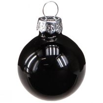 Artículo Mini bolas de árbol de Navidad bolas de cristal negro 30mm 27ud