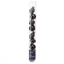 Artículo Mini bolas de árbol de Navidad cristal cebolla negro Ø3cm 9uds