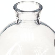 Artículo Mini jarrones de cristal con forma de bulbo teñido de azul Ø7,5cm H9cm 6 uds