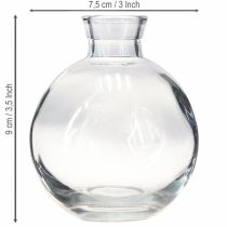 Artículo Mini jarrones de cristal con forma de bulbo teñido de azul Ø7,5cm H9cm 6 uds