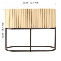 Artículo Mini jardinera elevada de madera ovalada 50×20 cm H40 cm