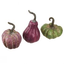 Mini Calabaza Decoración Verde Baya Decoración Otoño Surtido 7,5/9/11cm 3uds