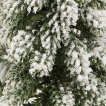 Artículo Mini árbol de Navidad con base de madera verde blanco Ø8cm H18cm 3ud