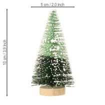 Artículo Miniárbol de Navidad artificial con nieve, Ø5 cm, H10 cm, 6 unidades