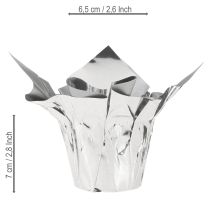 Artículo Mini macetero plateado embalaje de regalo Ø4,5cm H7cm 8 piezas