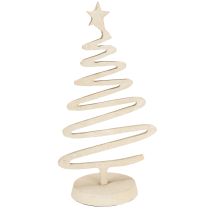 Artículo Mini árbol de Navidad de metal con decoración de arcilla óptica beige H30cm