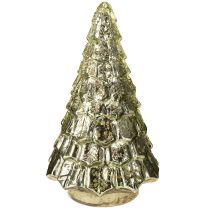 Artículo Mini árbol de Navidad con iluminación LED verde dorado 28cm