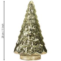 Artículo Mini árbol de Navidad con iluminación LED verde dorado 28cm