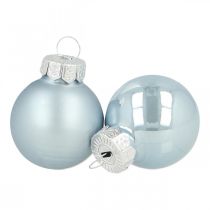 Mini bola navideña cristal azul brillo/mate Ø2,5cm 24p