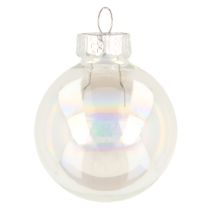 Artículo Mini bolas navideñas de cristal iridiscente transparente 4 cm 24 uds