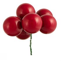 Artículo Mini bolas navideñas bolas de cristal de alambre rojo Ø40mm 32 piezas