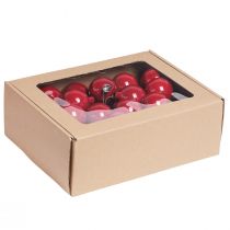 Artículo Mini bolas navideñas bolas de cristal de alambre rojo Ø40mm 32 piezas