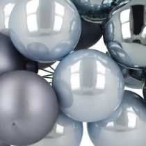 Artículo Mini bolas navideñas de cristal azul mate metalizado 40mm 32 uds