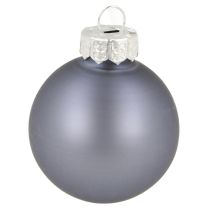 Artículo Mini bolas navideñas de cristal azul mate metalizado Ø4cm 24 uds