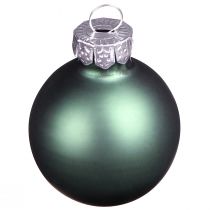 Artículo Mini bolas navideñas cristal verde nácar gris Ø3cm 22 piezas