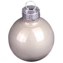 Artículo Mini bolas navideñas cristal verde nácar gris Ø3cm 22 piezas