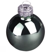 Artículo Mini bolas navideñas cristal verde nácar gris Ø3cm 22 piezas