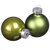 Artículo Mini bolas navideñas cristal verde claro mix Ø3cm 22 piezas