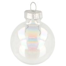 Artículo Mini bolas navideñas de cristal iridiscente transparente 3 cm 22 piezas