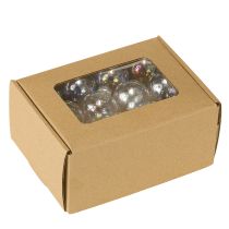 Artículo Mini bolas navideñas de cristal iridiscente transparente 3 cm 22 piezas