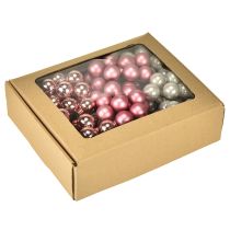 Artículo Mini bolas navideñas de cristal rosa crema Ø25mm 140 uds