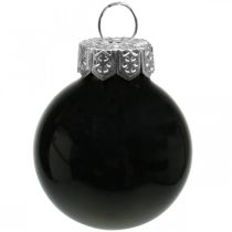 Artículo Mini bolas navideñas de cristal negro brillo/mate Ø2,5cm 22 uds