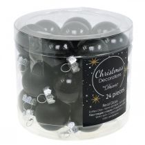 Artículo Mini bolas navideñas de cristal negro brillo/mate Ø2,5cm 22 uds