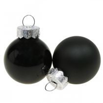 Artículo Mini bolas navideñas cristal negro brillo/mate Ø2,5cm 24 uds