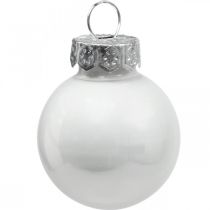 Artículo Mini bolas navideñas de cristal blanco brillo/mate Ø2,5cm 22 uds