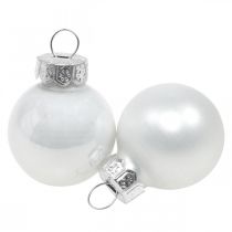 Artículo Mini bolas navideñas cristal blanco brillo/mate Ø2,5cm 24p