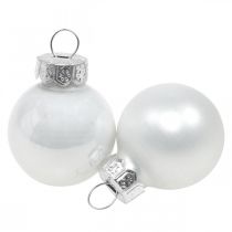 Artículo Mini bolas navideñas cristal blanco brillo/mate Ø2,5cm 24 piezas