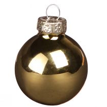 Artículo Mini bolas navideñas de cristal en oro mate brillo Ø3cm 22uds