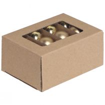 Artículo Mini bolas navideñas de cristal en oro mate brillo Ø3cm 22uds