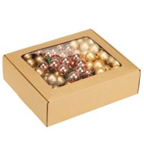 Artículo Mini bolas navideñas en alambre de cristal rosado dorado Ø25mm 140 uds