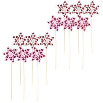 Artículo Mini Molino de Viento Mariquita Decoración Blanco Lila Ø8cm 12 Piezas