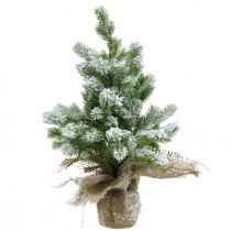 Artículo Mini árbol de navidad en saco nevado Ø25cm H42cm