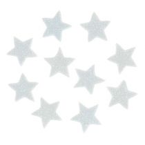Mini glitter star 2,5cm blanco 48pcs