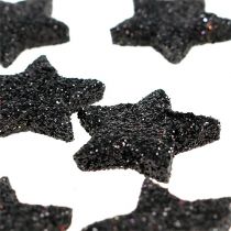 Artículo Mini estrella brillante negra 2,5 cm 96 piezas