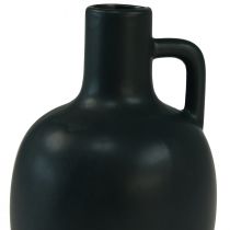Artículo Mini jarrón de cerámica negro mate con asa Ø9cm H14,5cm